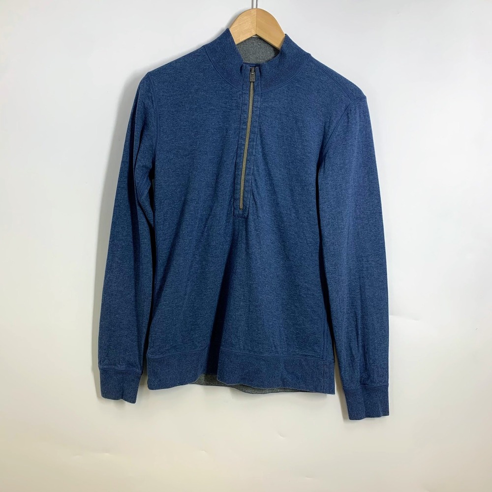 Tommy‎ Bahama Mens Blue Heathered Quarter Zip Pullover Sweatshirt Size M